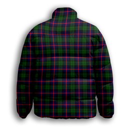 ScotsTee Shop Scottish Urquhart Modern Premium Tartan Collar Down Jacket Winter White Duck Down Plaid