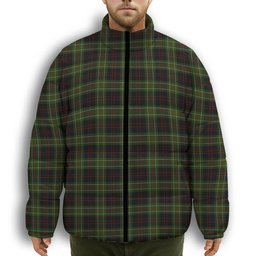 ScotsTee Shop Scottish MacDiarmid Premium Tartan Collar Down Jacket Winter White Duck Down Plaid