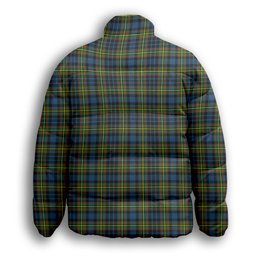 ScotsTee Shop Scottish McLellan Ancient Premium Tartan Collar Down Jacket Winter White Duck Down Plaid