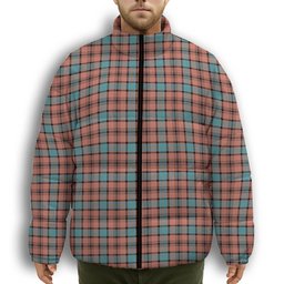 ScotsTee Shop Scottish Hannay Dress Ancient Premium Tartan Collar Down Jacket Winter White Duck Down Plaid