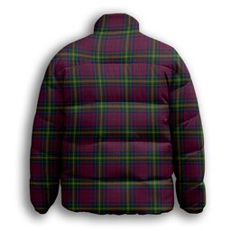 ScotsTee Shop Scottish MacGaugh Premium Tartan Collar Down Jacket Winter White Duck Down Plaid