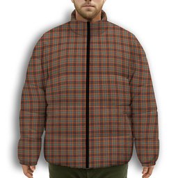 ScotsTee Shop Scottish Innes Ancient Premium Tartan Collar Down Jacket Winter White Duck Down Plaid