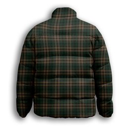 ScotsTee Shop Scottish Sackett Premium Tartan Collar Down Jacket Winter White Duck Down Plaid