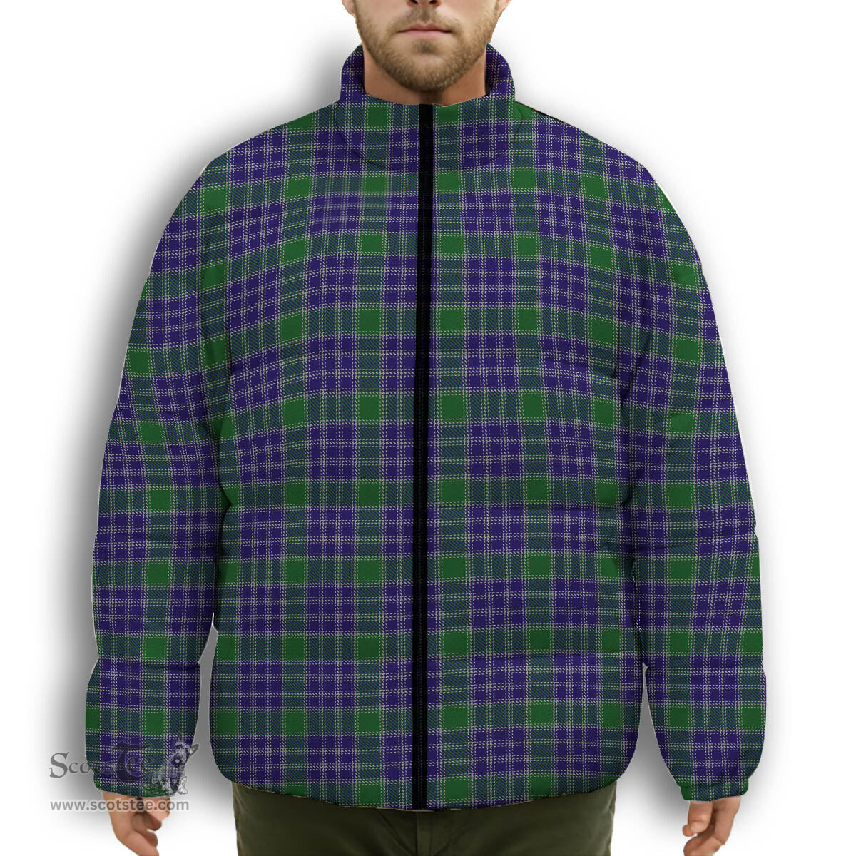 ScotsTee Shop Scottish MacDonald Lord of the Isles Hunting 2 Premium Tartan Collar Down Jacket Winter White Duck Down Plaid