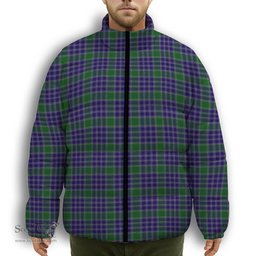 ScotsTee Shop Scottish MacDonald Lord of the Isles Hunting 2 Premium Tartan Collar Down Jacket Winter White Duck Down Plaid