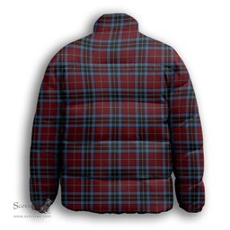 ScotsTee Shop Scottish MacTavish 2 Premium Tartan Collar Down Jacket Winter White Duck Down Plaid
