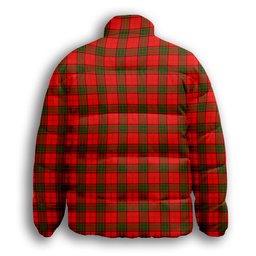 ScotsTee Shop Scottish Herries Premium Tartan Collar Down Jacket Winter White Duck Down Plaid
