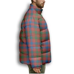 ScotsTee Shop Scottish MacColl Old Ancient Premium Tartan Collar Down Jacket Winter White Duck Down Plaid