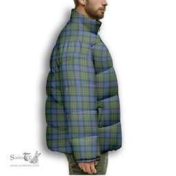 ScotsTee Shop Scottish McLaren Ancient Premium Tartan Collar Down Jacket Winter White Duck Down Plaid