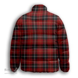 ScotsTee Shop Scottish Marjoribanks Premium Tartan Collar Down Jacket Winter White Duck Down Plaid