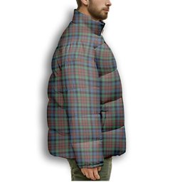 ScotsTee Shop Scottish MacDuff Hunting Ancient SC Premium Tartan Collar Down Jacket Winter White Duck Down Plaid