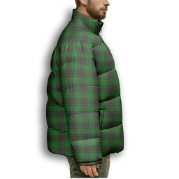 ScotsTee Shop Scottish Halkett Premium Tartan Collar Down Jacket Winter White Duck Down Plaid