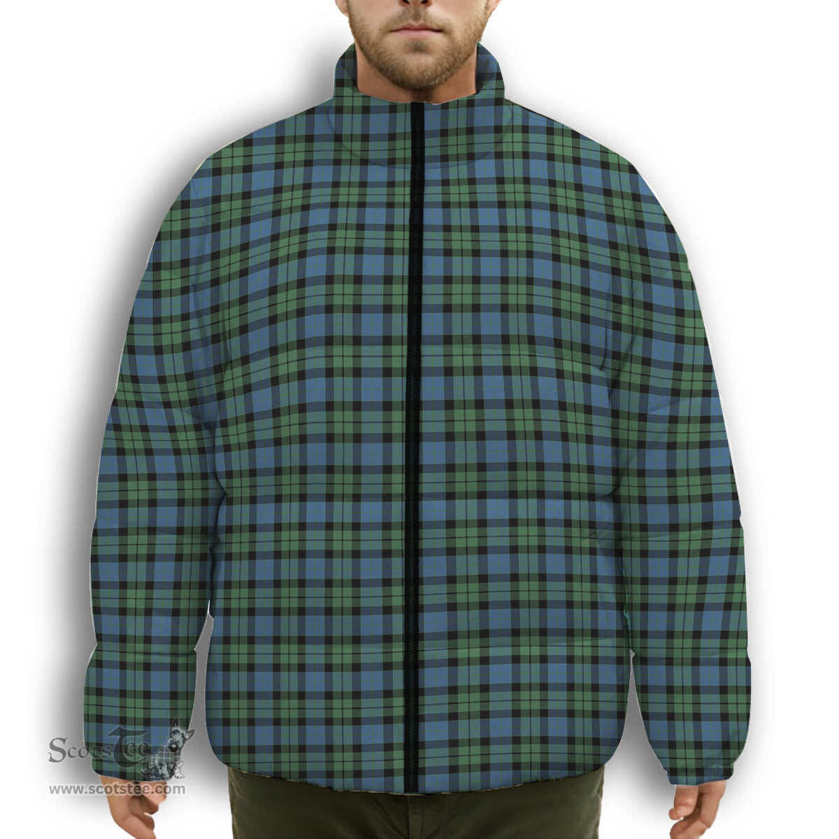 ScotsTee Shop Scottish McKay Ancient Premium Tartan Collar Down Jacket Winter White Duck Down Plaid