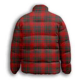 ScotsTee Shop Scottish MacIntosh Red Modern Premium Tartan Collar Down Jacket Winter White Duck Down Plaid