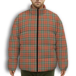 ScotsTee Shop Scottish Scott Ancient Premium Tartan Collar Down Jacket Winter White Duck Down Plaid