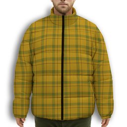 ScotsTee Shop Scottish Houston Premium Tartan Collar Down Jacket Winter White Duck Down Plaid