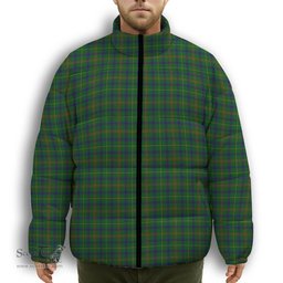 ScotsTee Shop Scottish Holmes Premium Tartan Collar Down Jacket Winter White Duck Down Plaid