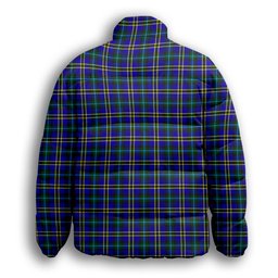 ScotsTee Shop Scottish Weir Modern SC Premium Tartan Collar Down Jacket Winter White Duck Down Plaid