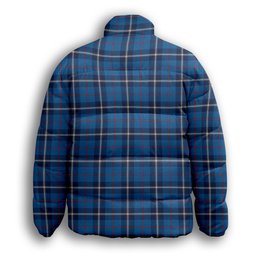 ScotsTee Shop Scottish McRae of America Modern Premium Tartan Collar Down Jacket Winter White Duck Down Plaid