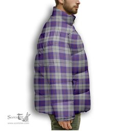 ScotsTee Shop Scottish MacRae Dress Purple 1 Premium Tartan Collar Down Jacket Winter White Duck Down Plaid