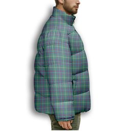 ScotsTee Shop Scottish Inglis Ancient Premium Tartan Collar Down Jacket Winter White Duck Down Plaid