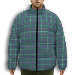 ScotsTee Shop Scottish Inglis Ancient Premium Tartan Collar Down Jacket Winter White Duck Down Plaid