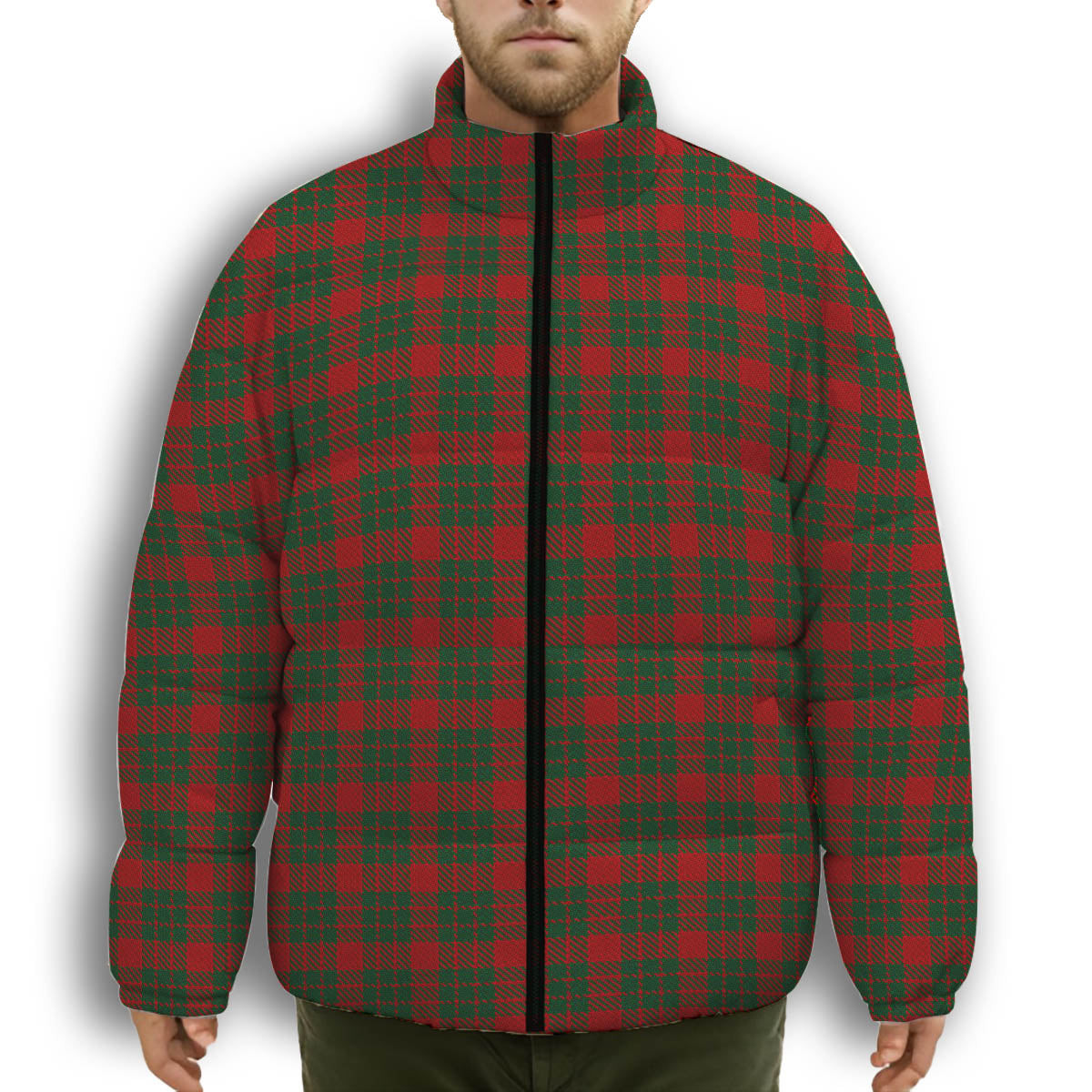 ScotsTee Shop Scottish MacGregor of Glenstrae 2 Premium Tartan Collar Down Jacket Winter White Duck Down Plaid