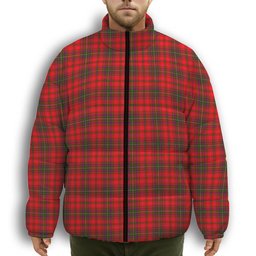 ScotsTee Shop Scottish MacDougall Modern Premium Tartan Collar Down Jacket Winter White Duck Down Plaid