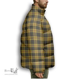 ScotsTee Shop Scottish McLeod Premium Tartan Collar Down Jacket Winter White Duck Down Plaid