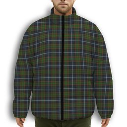 ScotsTee Shop Scottish MacRae Hunting Premium Tartan Collar Down Jacket Winter White Duck Down Plaid