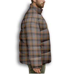 ScotsTee Shop Scottish Jardine 2 Premium Tartan Collar Down Jacket Winter White Duck Down Plaid