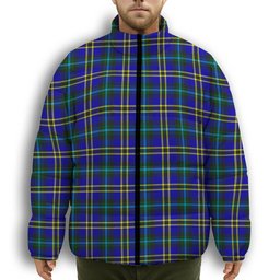 ScotsTee Shop Scottish Hope Modern Premium Tartan Collar Down Jacket Winter White Duck Down Plaid