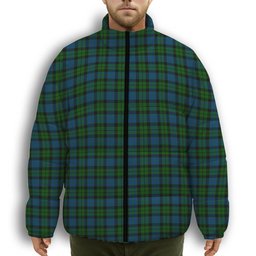 ScotsTee Shop Scottish MacKay Modern Premium Tartan Collar Down Jacket Winter White Duck Down Plaid