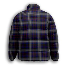 ScotsTee Shop Scottish Yates Premium Tartan Collar Down Jacket Winter White Duck Down Plaid