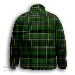 ScotsTee Shop Scottish MacAlpine Modern Premium Tartan Collar Down Jacket Winter White Duck Down Plaid