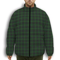 ScotsTee Shop Scottish McAulay Hunting Premium Tartan Collar Down Jacket Winter White Duck Down Plaid