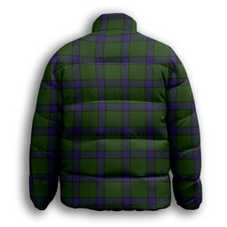 ScotsTee Shop Scottish MacWilliam Hunting Premium Tartan Collar Down Jacket Winter White Duck Down Plaid