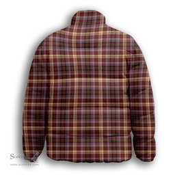 ScotsTee Shop Scottish MacKay of Strathnaver Modern Premium Tartan Collar Down Jacket Winter White Duck Down Plaid