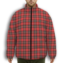ScotsTee Shop Scottish Stewart (Stuart) of Bute Premium Tartan Collar Down Jacket Winter White Duck Down Plaid