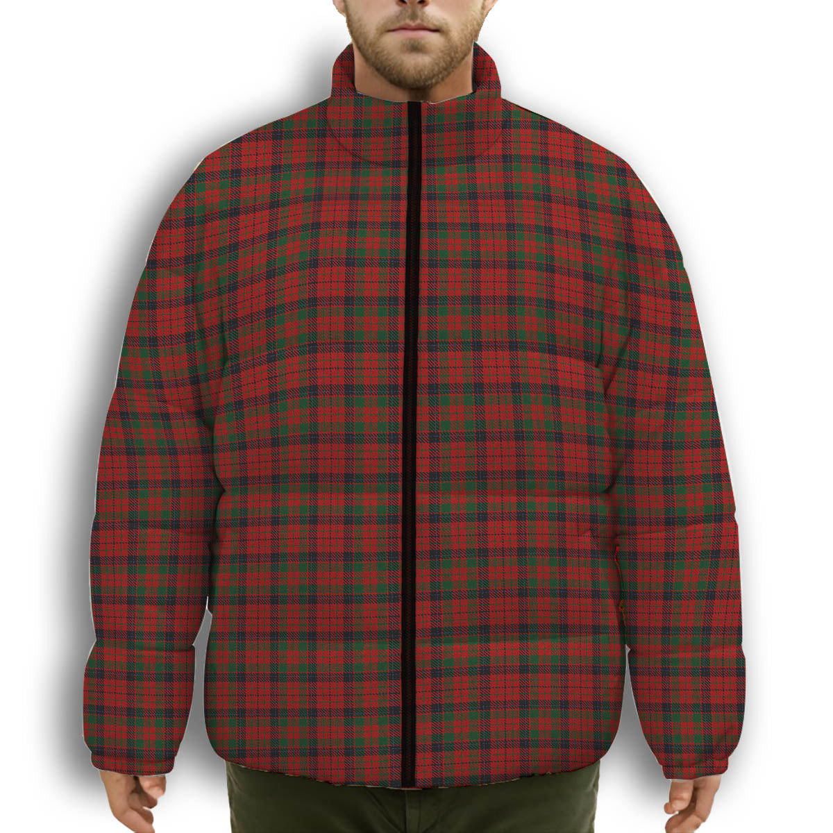 ScotsTee Shop Scottish Nicolson W & A Smith Premium Tartan Collar Down Jacket Winter White Duck Down Plaid
