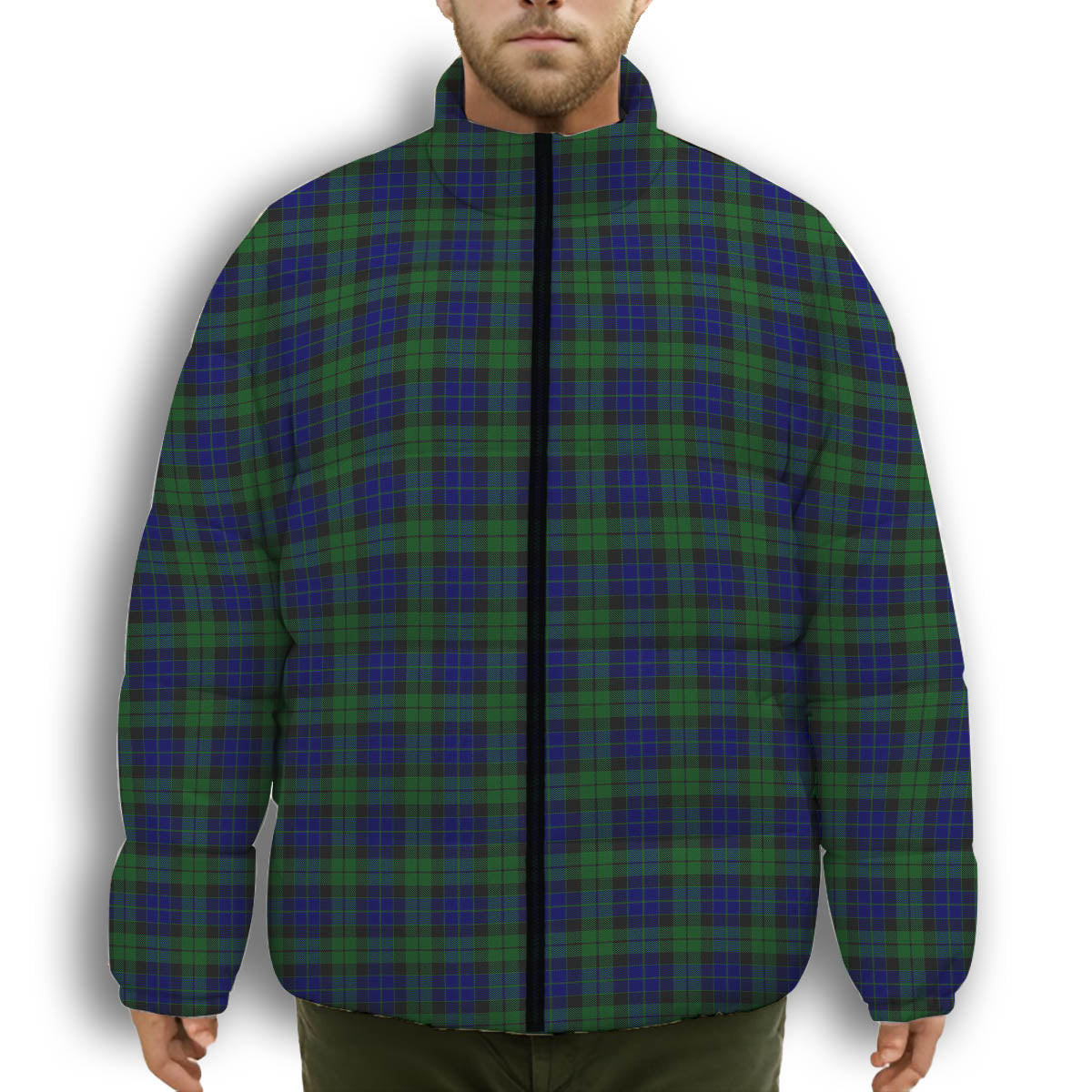 ScotsTee Shop Scottish McKay Modern Premium Tartan Collar Down Jacket Winter White Duck Down Plaid
