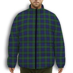 ScotsTee Shop Scottish McKay Modern Premium Tartan Collar Down Jacket Winter White Duck Down Plaid