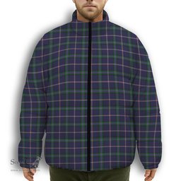 ScotsTee Shop Scottish Marion Premium Tartan Collar Down Jacket Winter White Duck Down Plaid