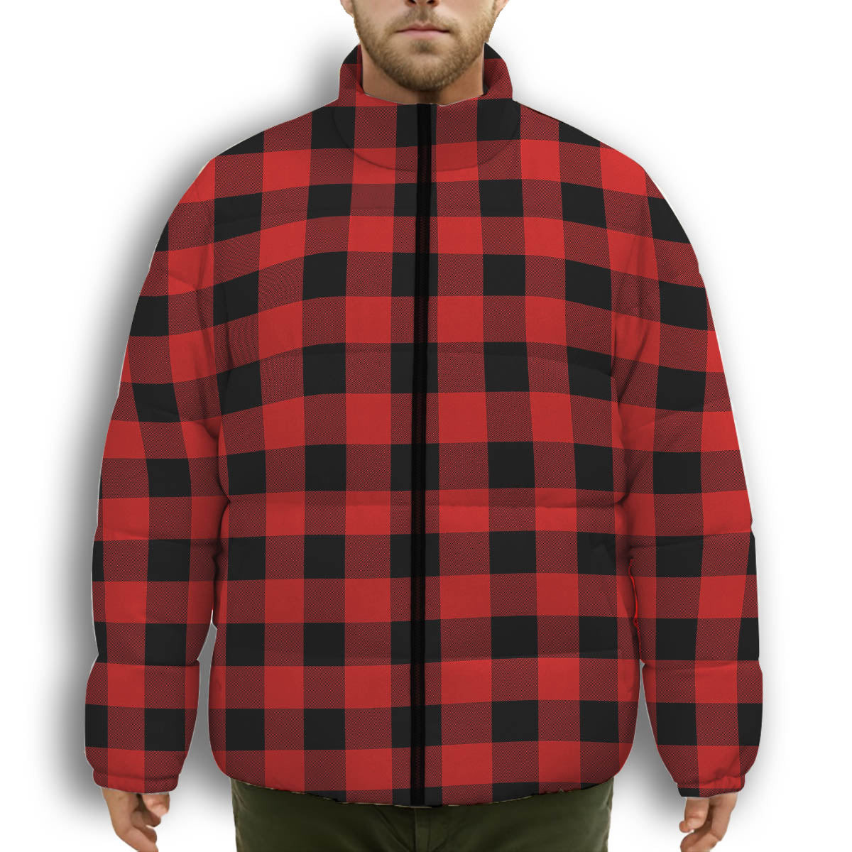 ScotsTee Shop Scottish Rob Roy Macgregor Modern Premium Tartan Collar Down Jacket Winter White Duck Down Plaid