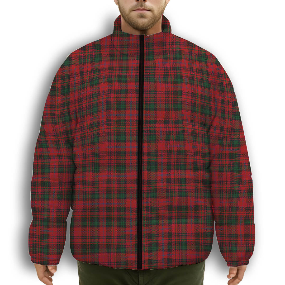 ScotsTee Shop Scottish MacInroy 2 Premium Tartan Collar Down Jacket Winter White Duck Down Plaid