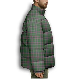 ScotsTee Shop Scottish Gray Hunting Premium Tartan Collar Down Jacket Winter White Duck Down Plaid