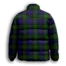 ScotsTee Shop Scottish Jamieson Premium Tartan Collar Down Jacket Winter White Duck Down Plaid