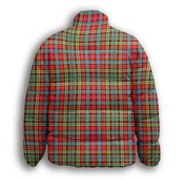 ScotsTee Shop Scottish Ogilvie Premium Tartan Collar Down Jacket Winter White Duck Down Plaid