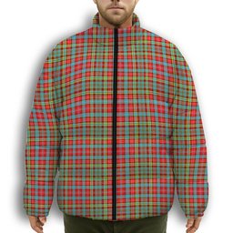 ScotsTee Shop Scottish Ogilvie Premium Tartan Collar Down Jacket Winter White Duck Down Plaid