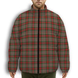 ScotsTee Shop Scottish MakGill Premium Tartan Collar Down Jacket Winter White Duck Down Plaid